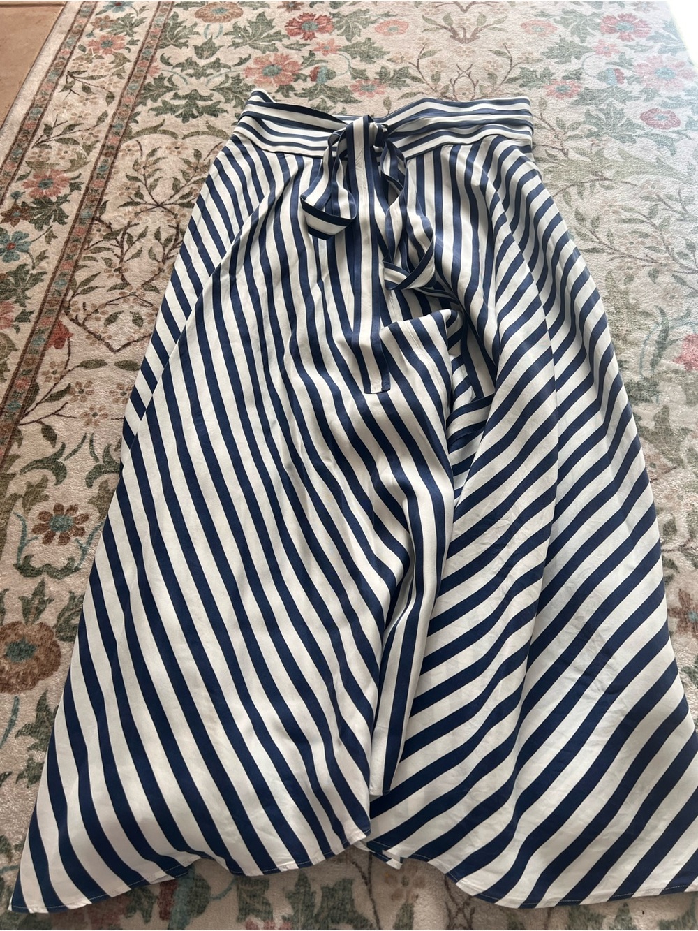 Lilysilk Silk Striped Midi Skirt Size 8 - Picture 3 of 7